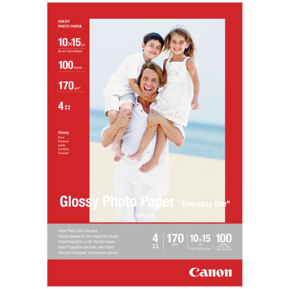 Canon Glossy Photo Paper 10x15cm 170gsm (100 Pack) 0775B003