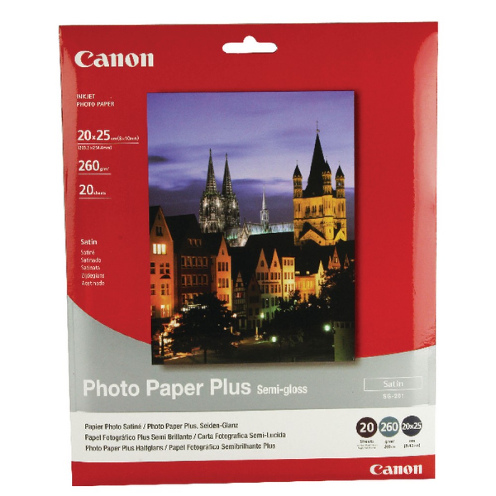Canon Bubble Jet Semi-Gloss 8x10in Paper 260gsm (20 Pack) 1686B018