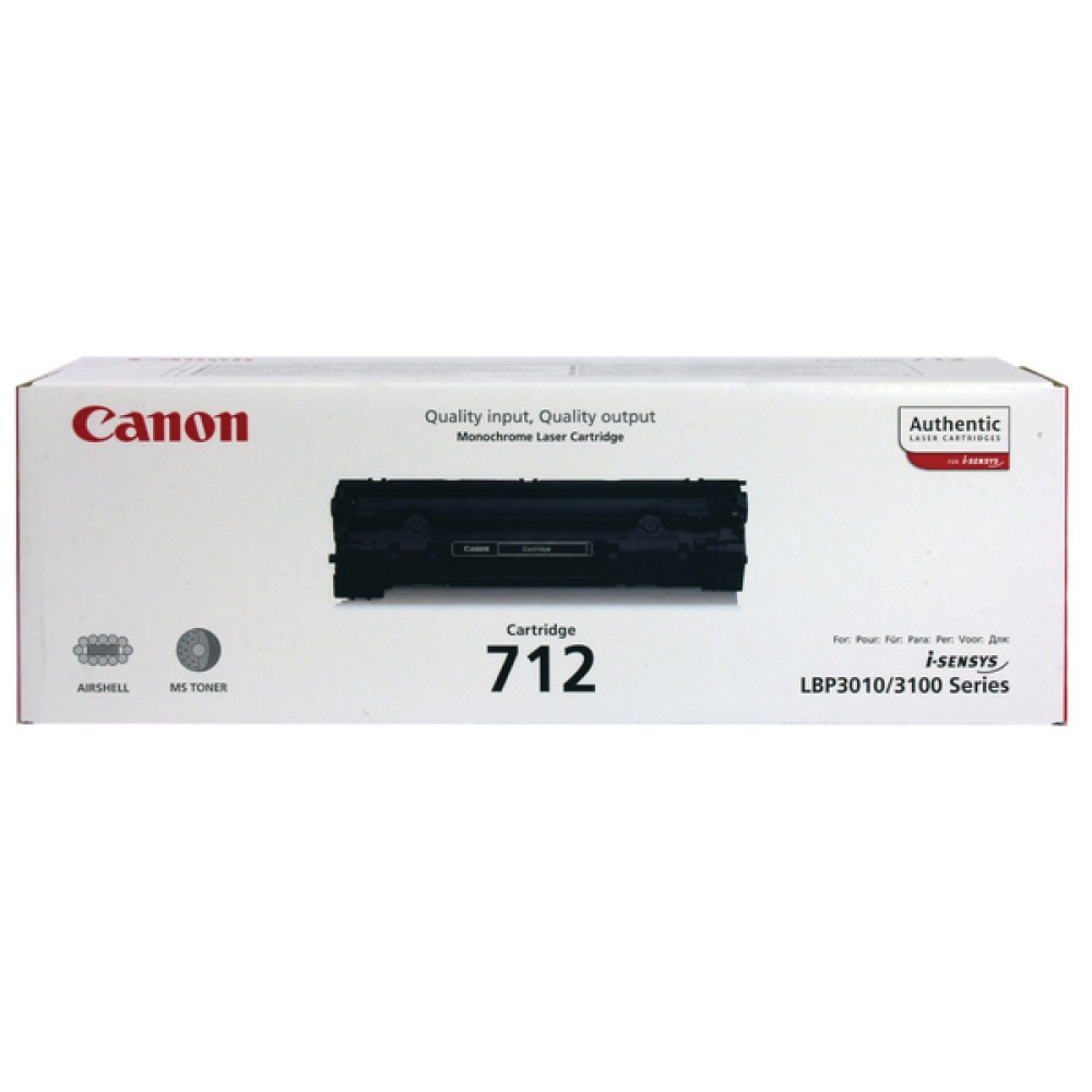 Canon 712 Black Toner Cartridge 1870B002