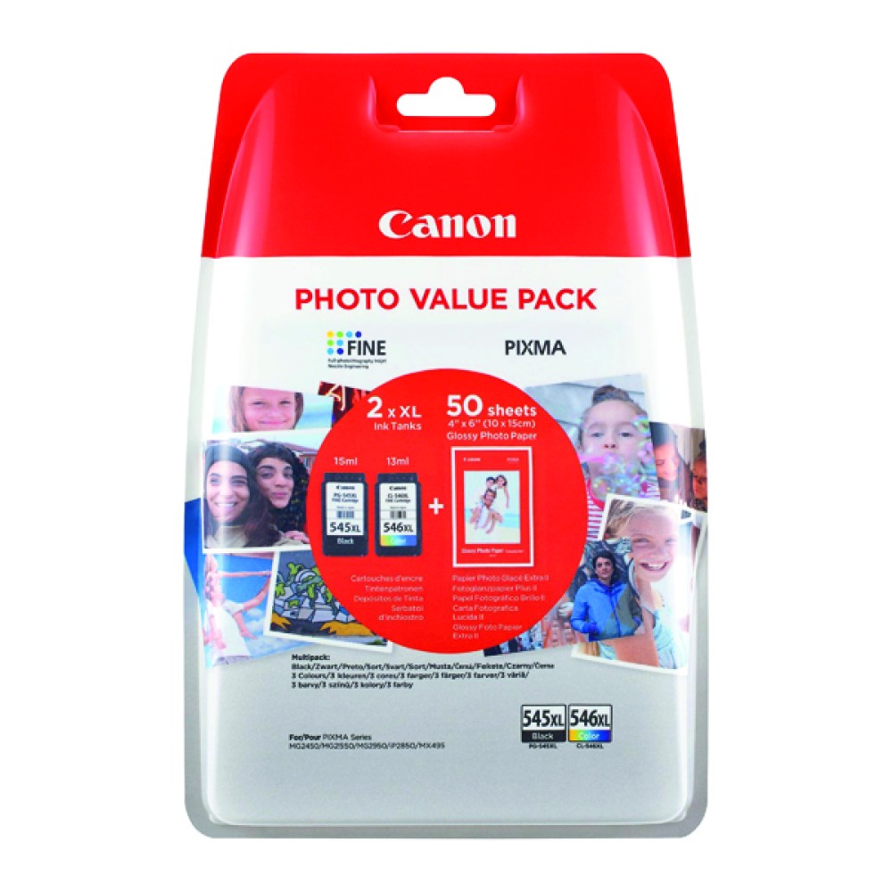 Canon PG-545XL/CL-546XL Inkjet Cartridges (2 Pack) 8286B006