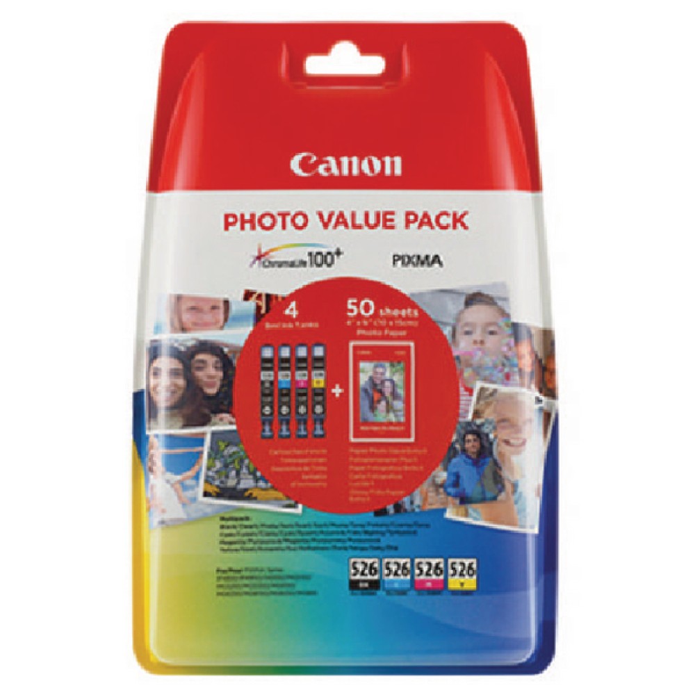 Canon CLI-526 Inkjet Cartridges (4 Pack) 4540B017