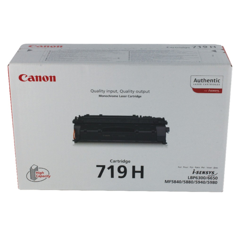 Canon 719H Black High Yield Toner Cartridge 3480B002