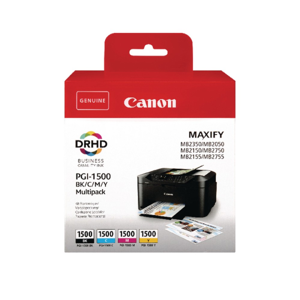 Canon PGI-1500 BCMY Ink Cartridge Multi Value (4 Pack) 9218B005