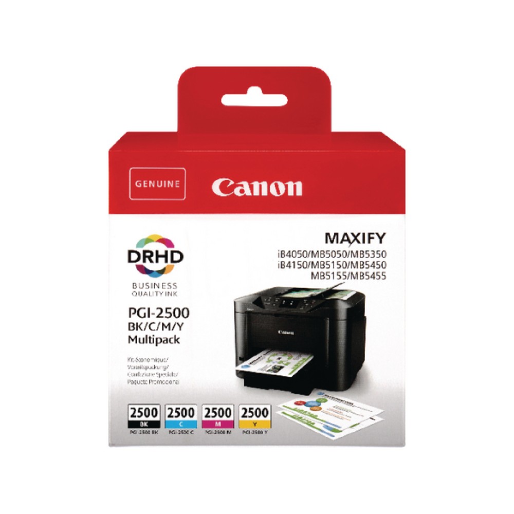 Canon PGI-2500 BCMY Ink Cartridge Multi Value (4 Pack) 9290B004