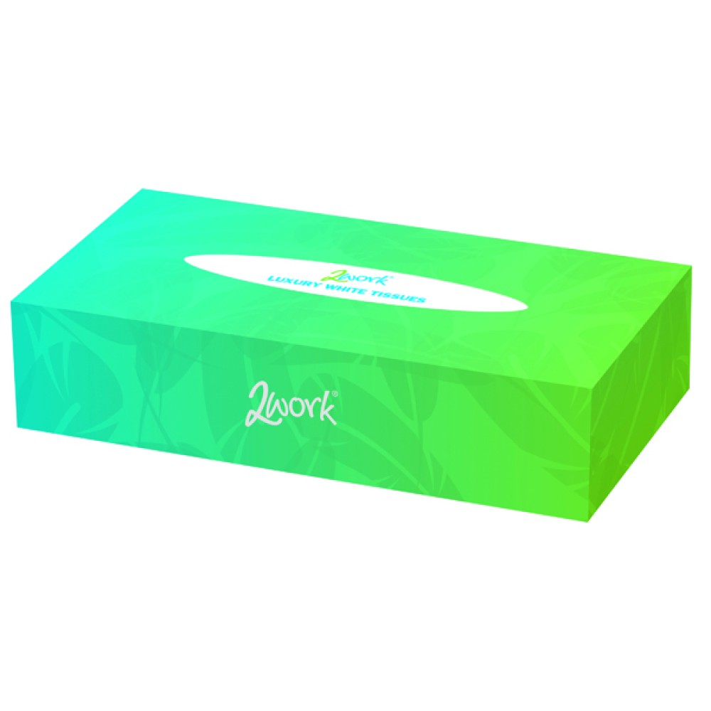 2Work Facial Tissues Box 100 Sheets (36 Pack) KMAX10011