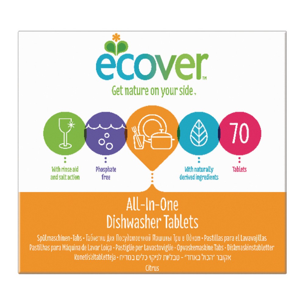 Ecover Dishwash Tablets All in One XL (70 Pack) 1002126