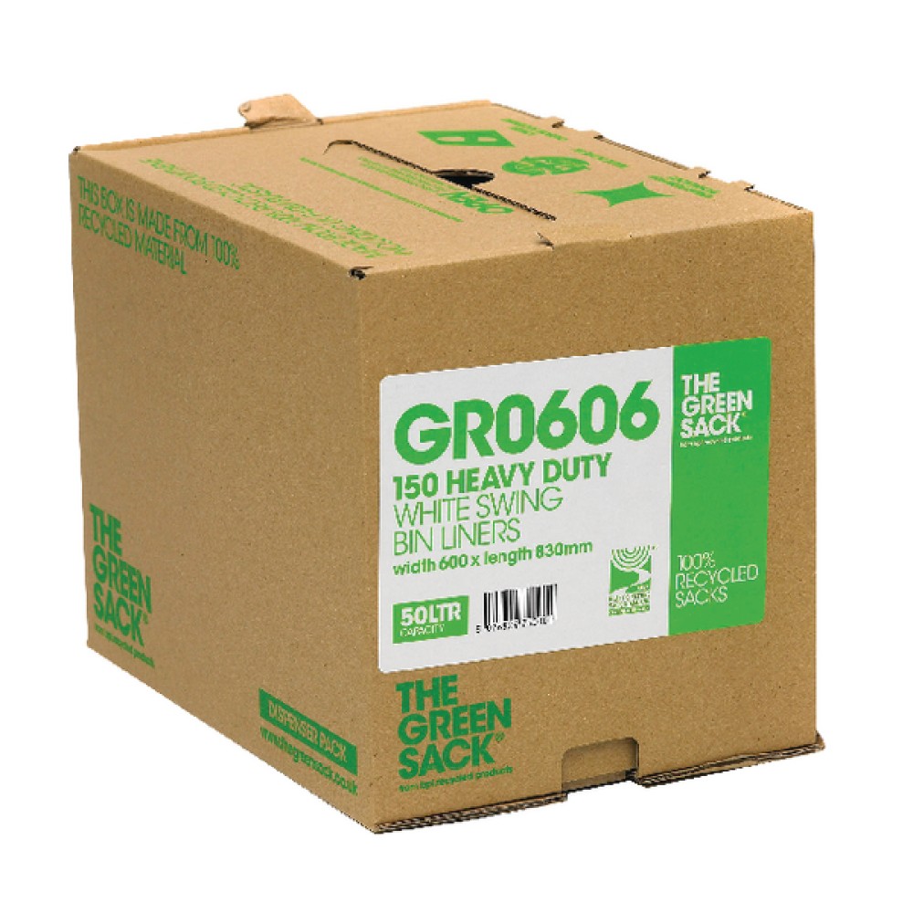 The Green Sack Swing Bin Liner in Dispenser White (150 Pack) GR0606