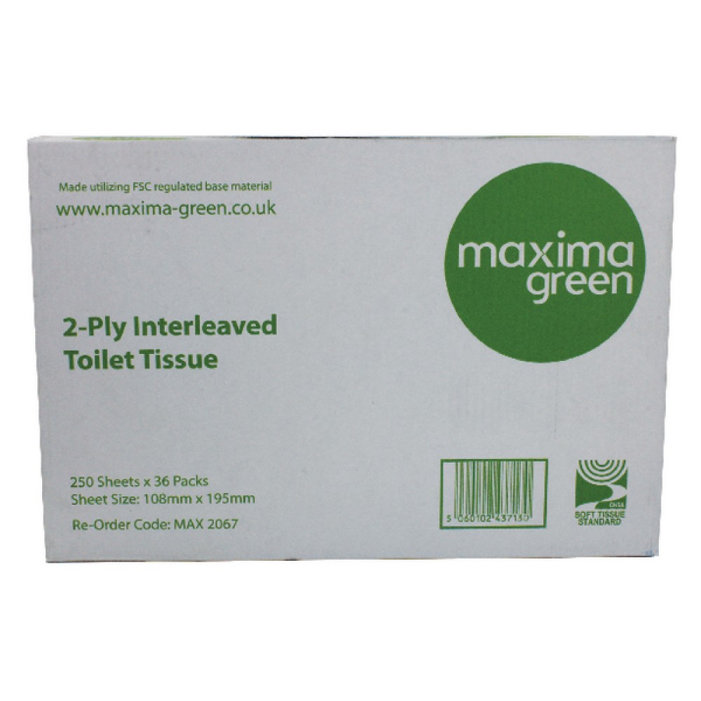 Maxima White 2-Ply Bulk Pack Toilet Tissue 250 Sheets (36 Pack) 1102044