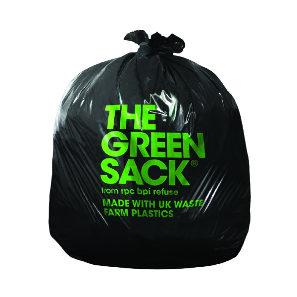 The Green Sack Heavy Duty Refuse Sack Black (200 Pack) KMAXHD