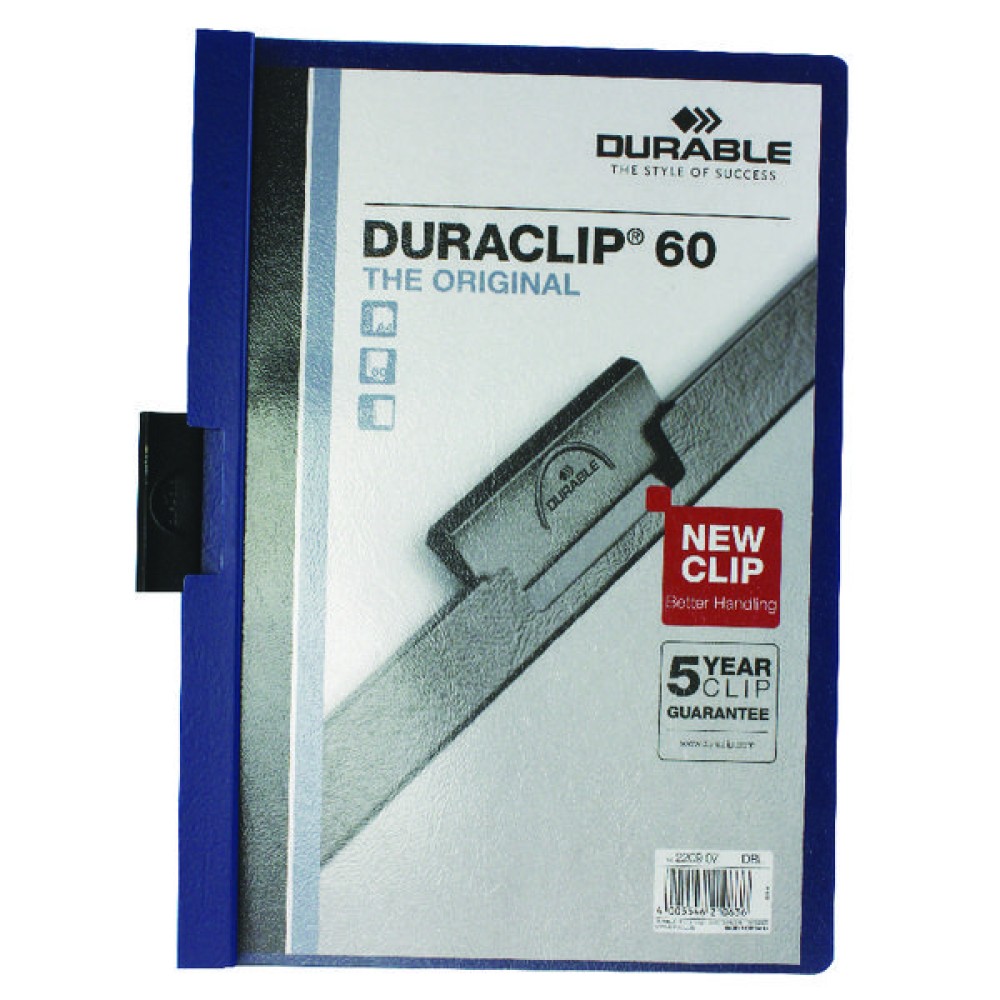Durable 6mm Duraclip File A4 Dark Blue (25 Pack) 2209/07