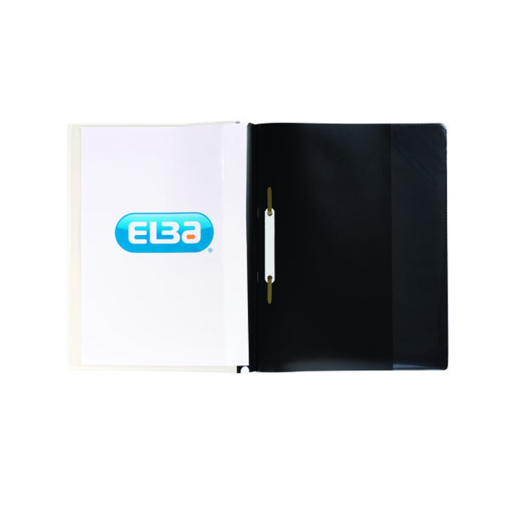 Elba Pocket Report File A4 Black (25 Pack) 400055036