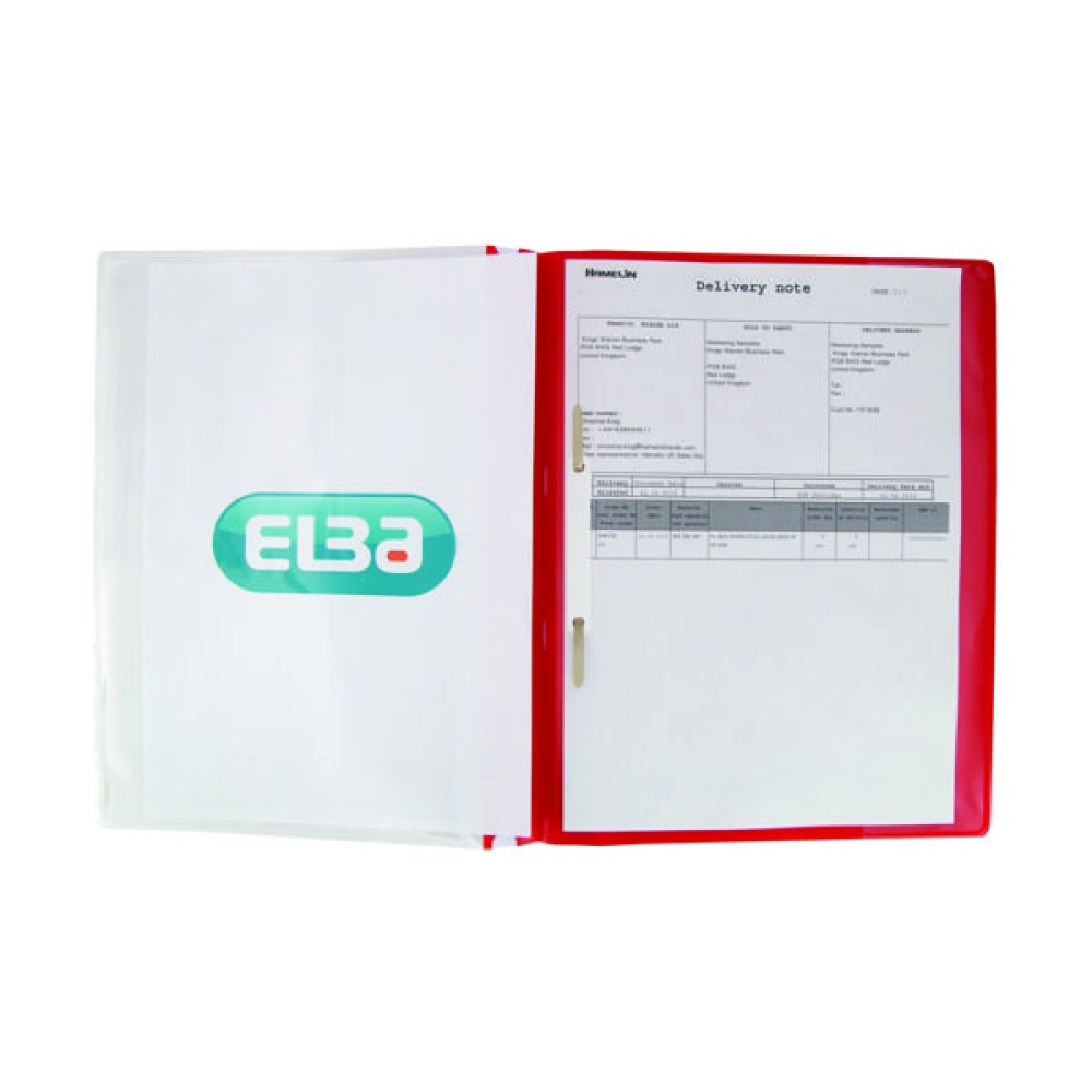 Elba Pocket Report File A4 Red (25 Pack) 400055038