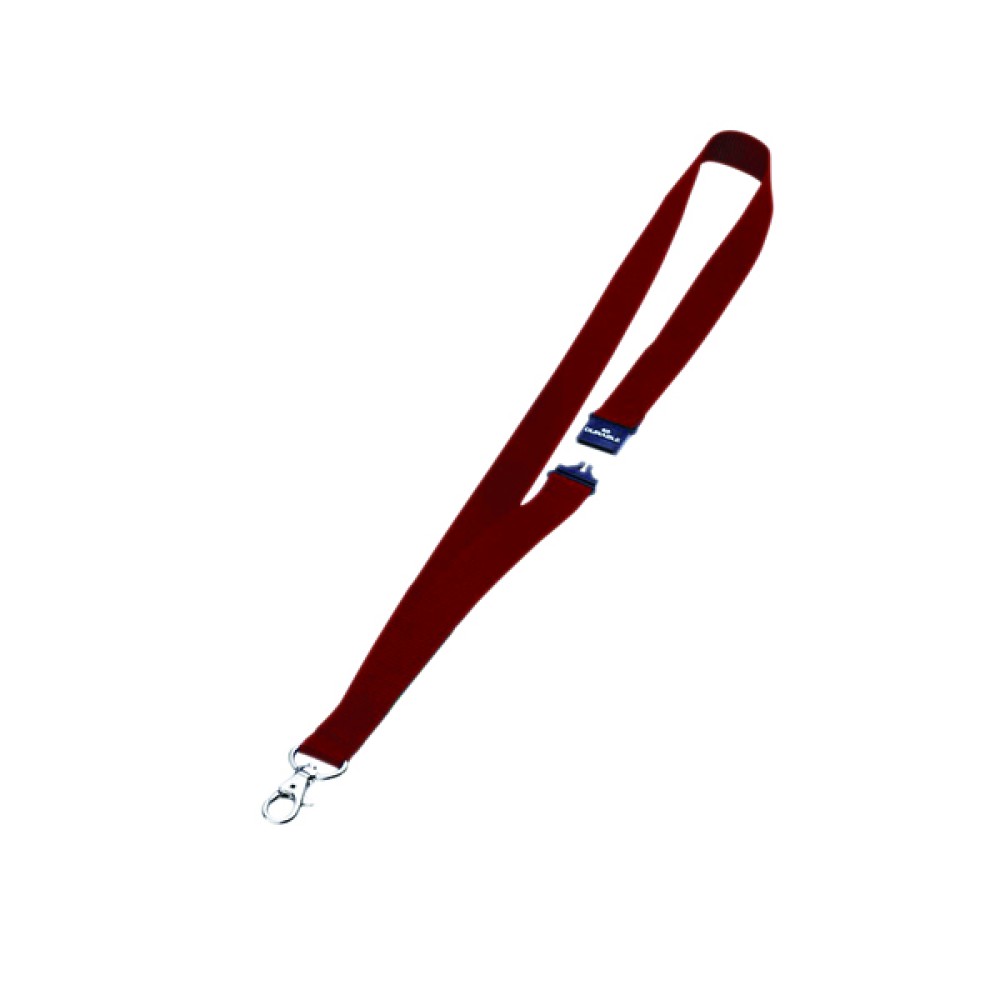 Durable Textile Badge lanyard With Safety Release 20mm Red (10 Pack) 8137/03