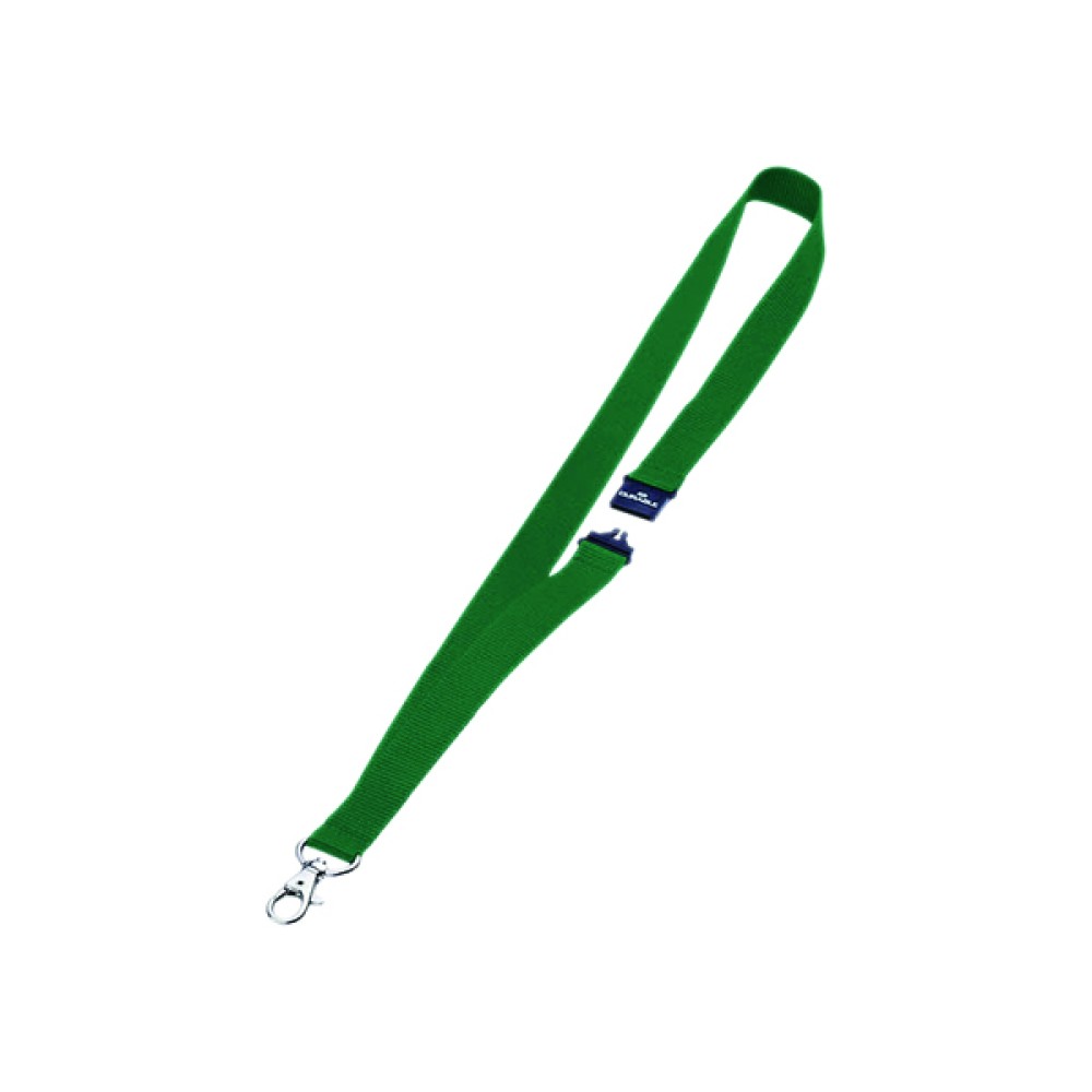 Durable Textile Badge Lanyard 20mm With Safety Release Green (10 Pack) 8137/05