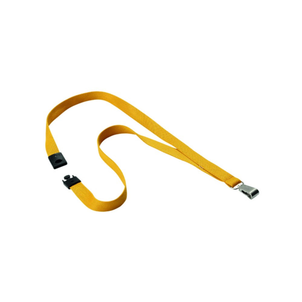 Durable Textile Lanyard With Snap Hook 15mm Ochre (10 Pack) 8127135
