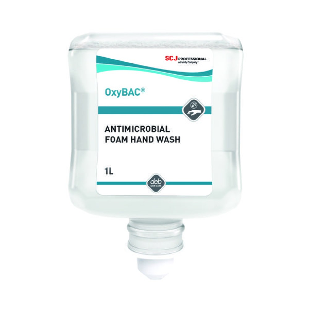 Deb OxyBAC Antibacterial Foam Wash 1 Litre Cartridge (6 Pack) OXY1L
