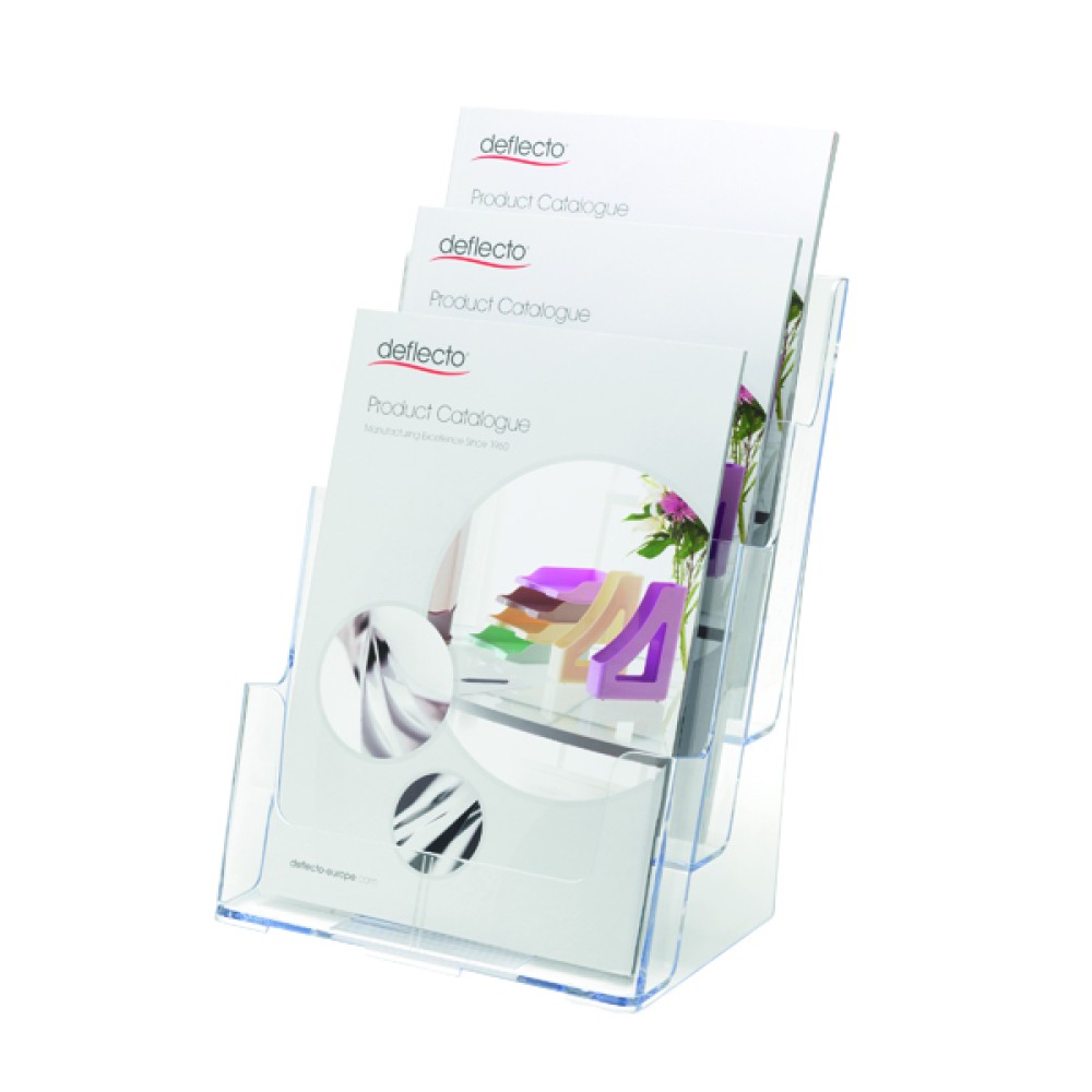 Deflecto 3 Tier Literature Holder A4 DE773YTCRY