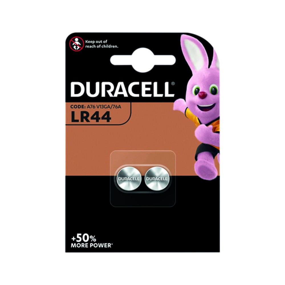 Duracell LR44 Alkaline Button Batteries (2 Pack) A76/2
