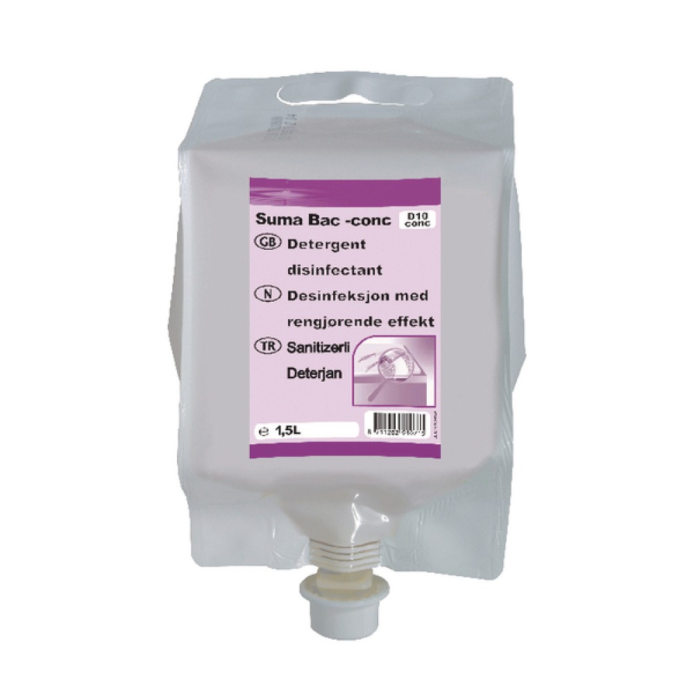 Diversey Suma Bac D10 Detergent and Disinfectant Concentrate 1.5 Litre (4 Pack) 7010071