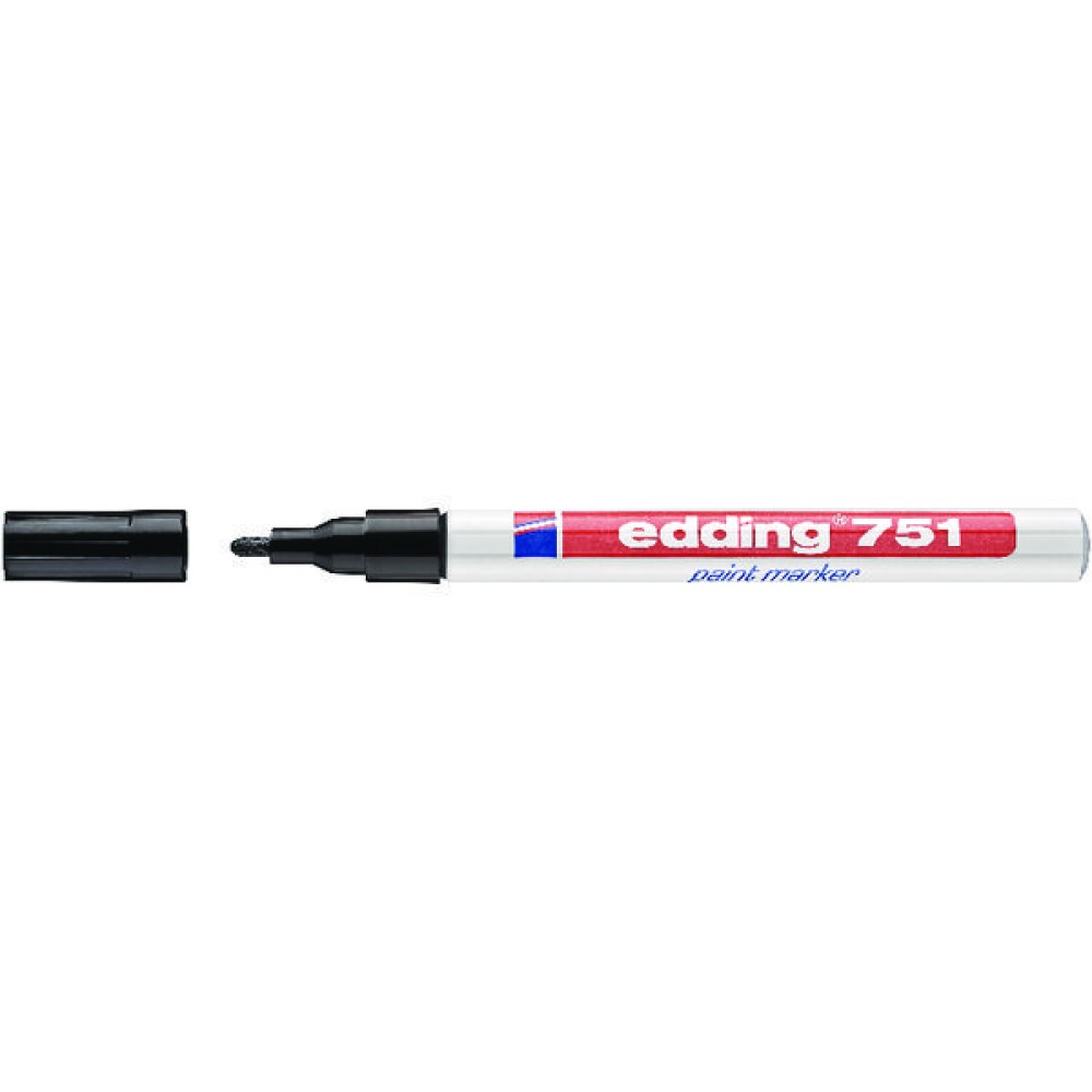 Edding 751 Bullet Tip Paint Marker Fine Black (10 Pack) 4-751001