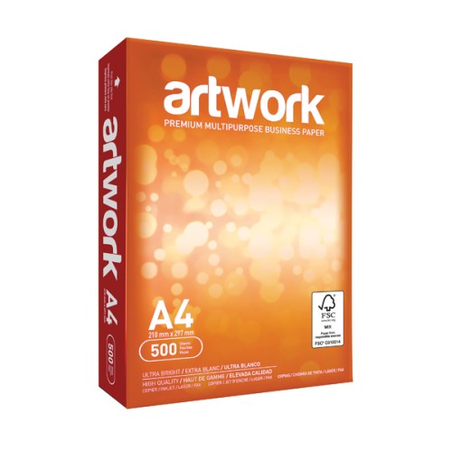 Artwork A4 White Paper 75gsm 5xReams (2500 Pack) EH00432