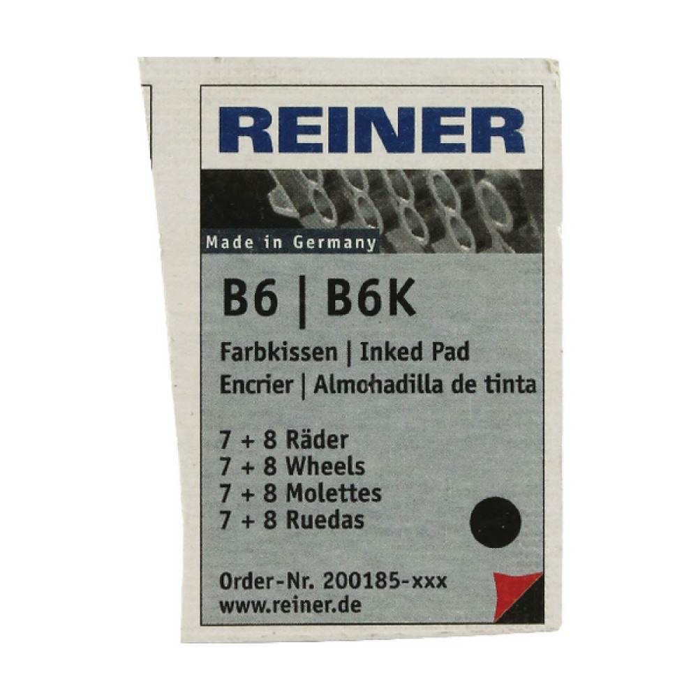 COLOP Reiner B6/8K Replacement Ink Pad Black (2 Pack) RB8KINK