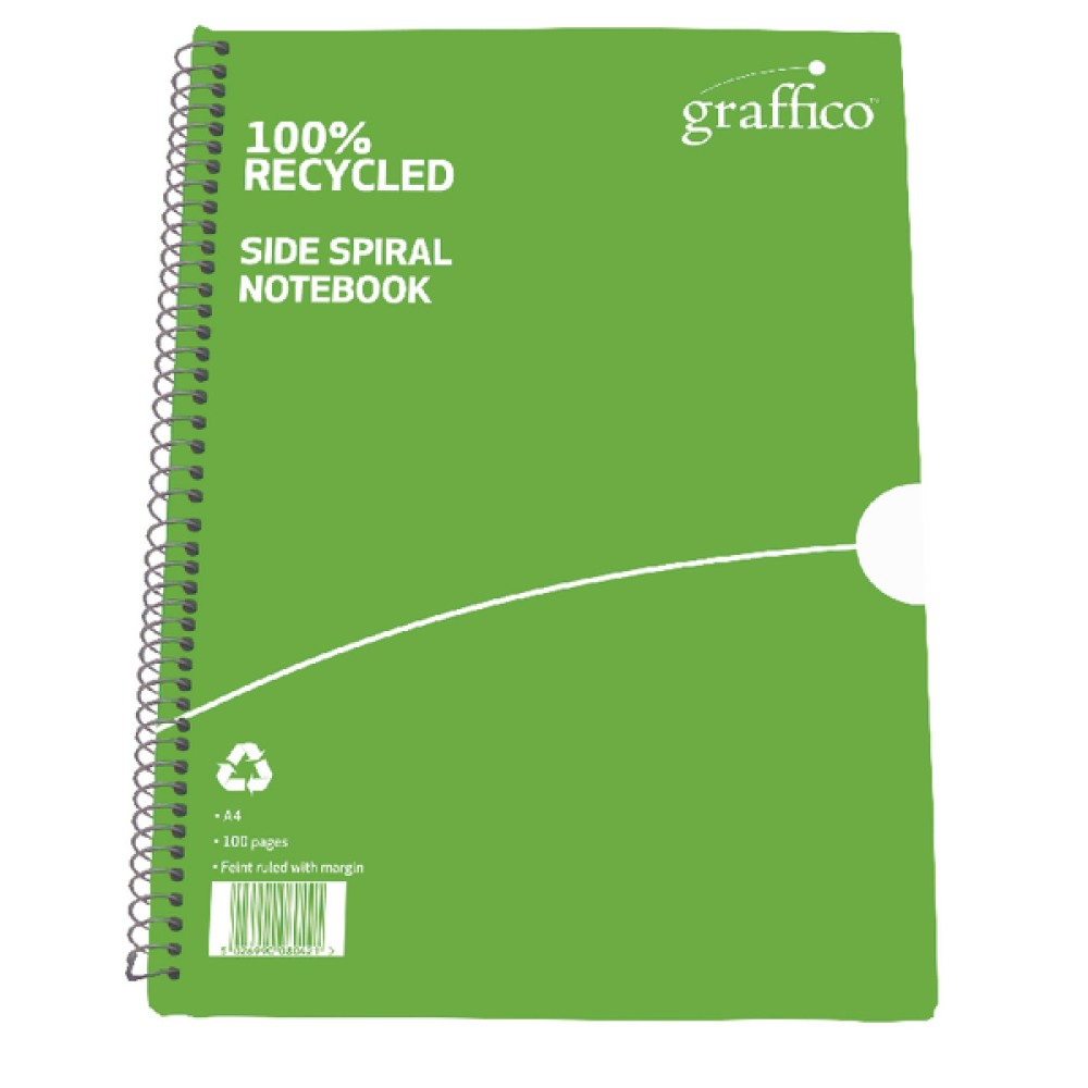 Graffico Recycled Wirebound Notebook 100 Pages A4 (10 Pack) 9100035