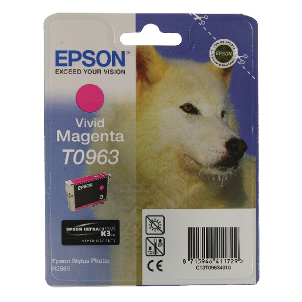 Epson T0963 Vivid Magenta Inkjet Cartridge C13T09634010 / T0963