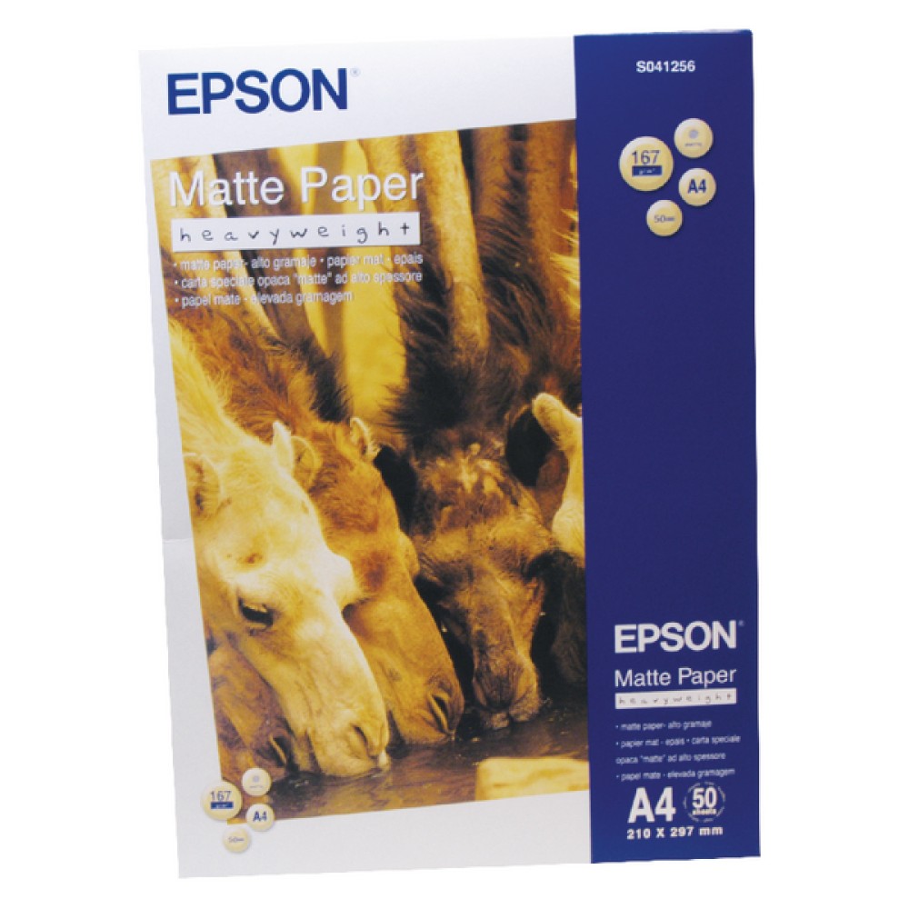 Epson Matte White A4 Heavyweight Paper 167gsm (50 Pack) C13S041256