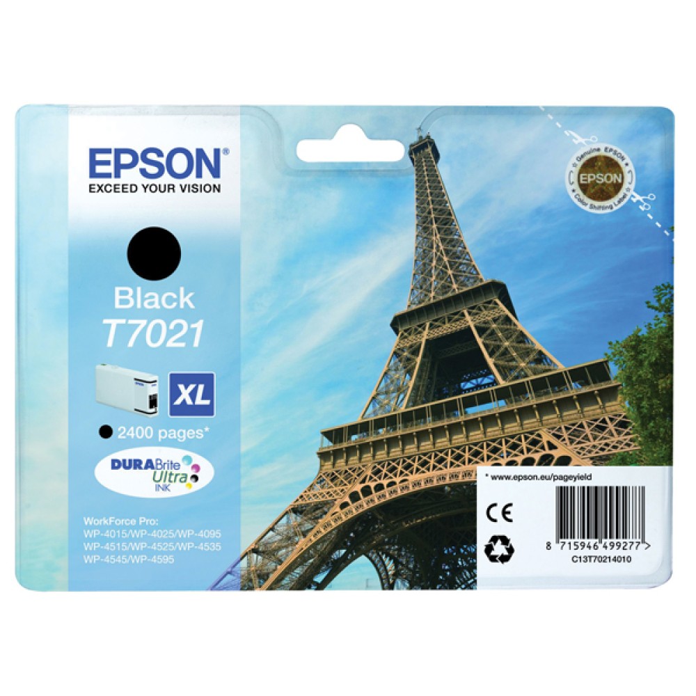 Epson T7021 Black High Yield Inkjet Cartridge C13T70214010 / T7021