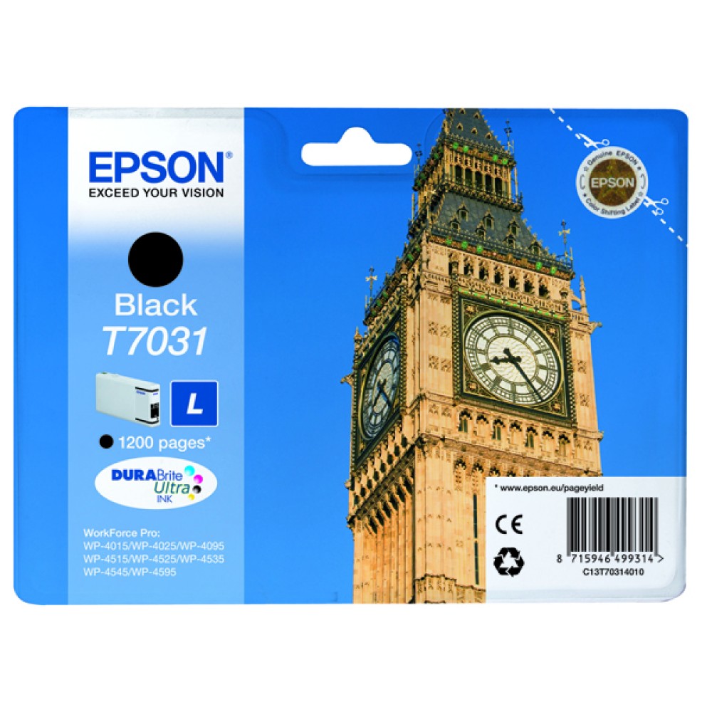 Epson T7031 Black Inkjet Cartridge C13T70314010 / T7031