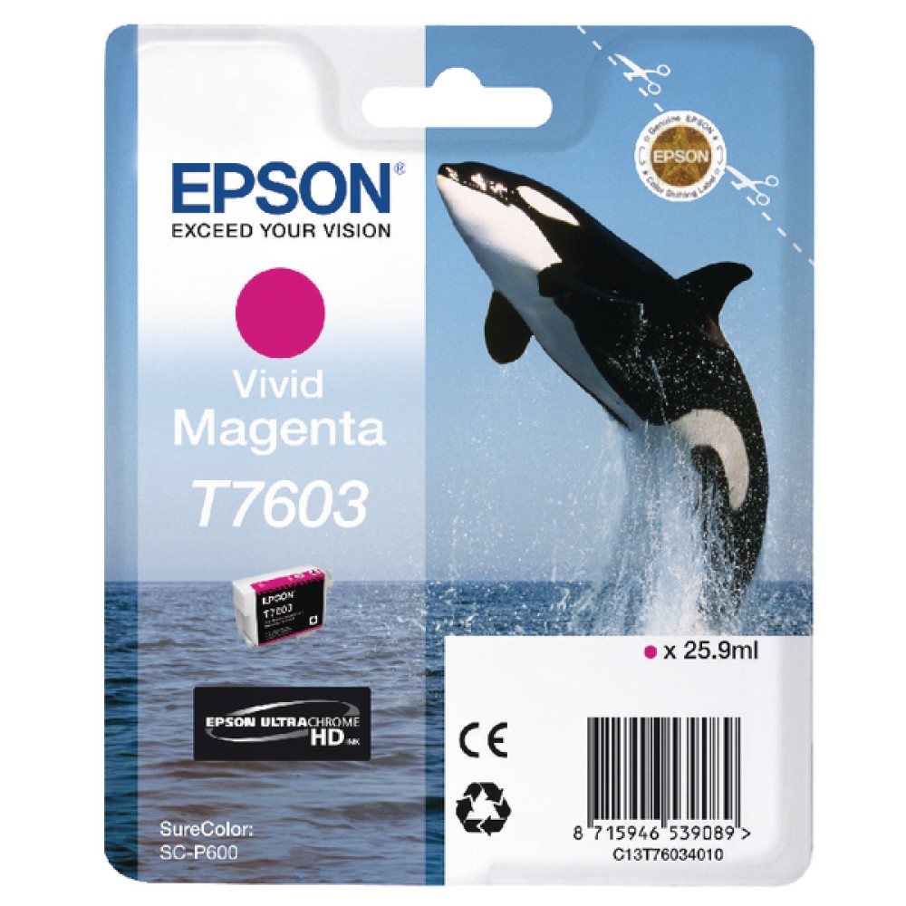 Epson T7603 Vivid Magenta Ink Cartridge C13T76034010 / T7603