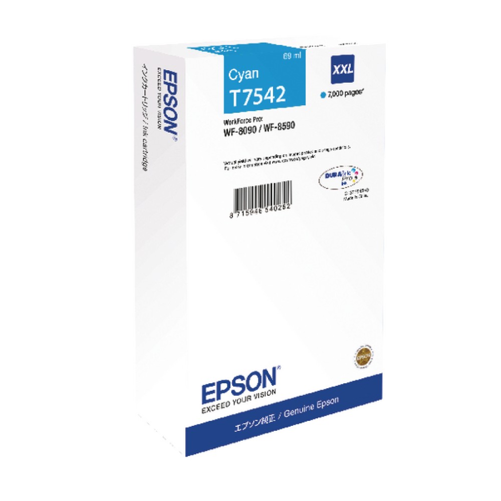Epson WF-8090/8590 XXL Cyan Inkjet Cartridge C13T754141