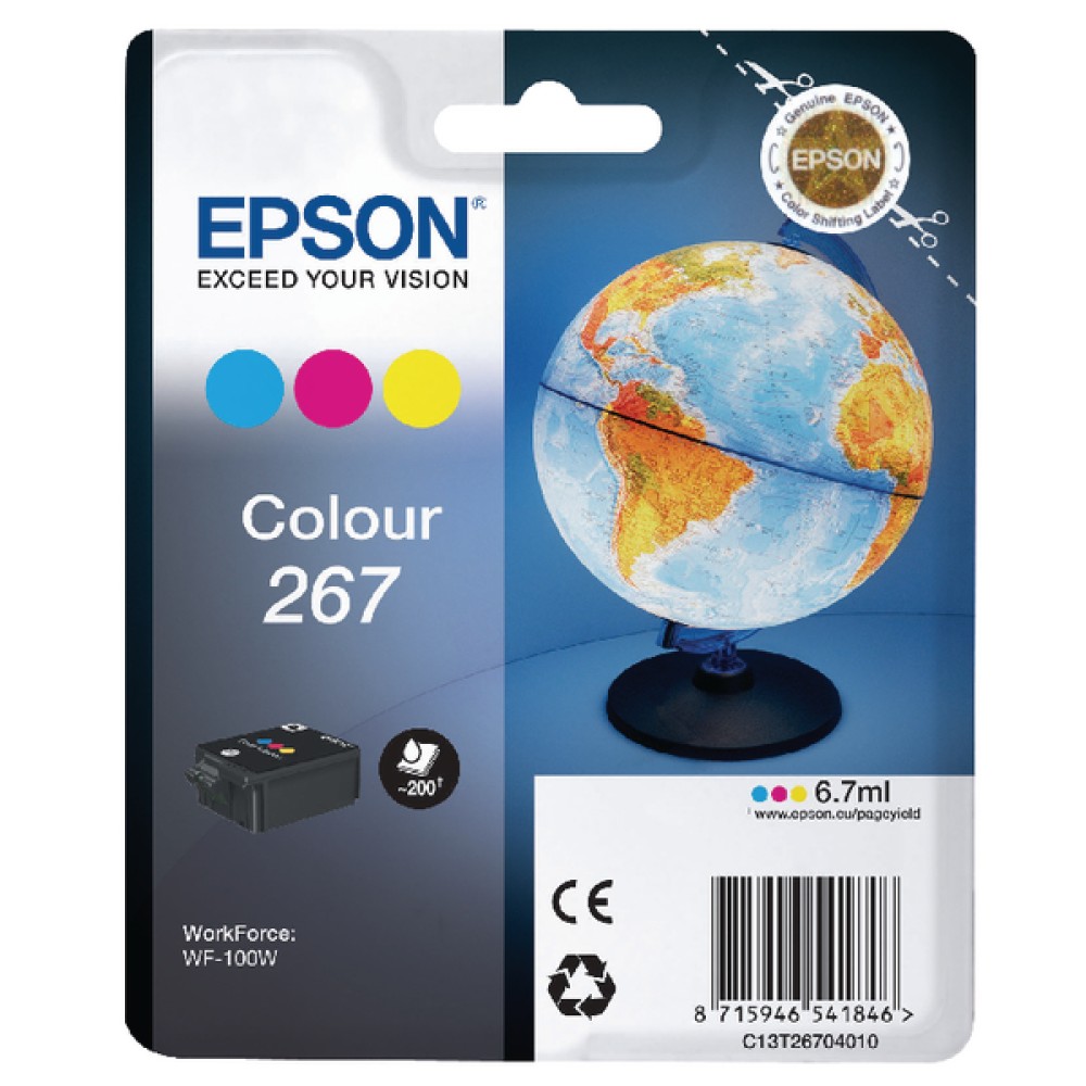 Epson 267 Cyan/Magenta/Yellow Ink Cartridge C13T26704010 / T2670