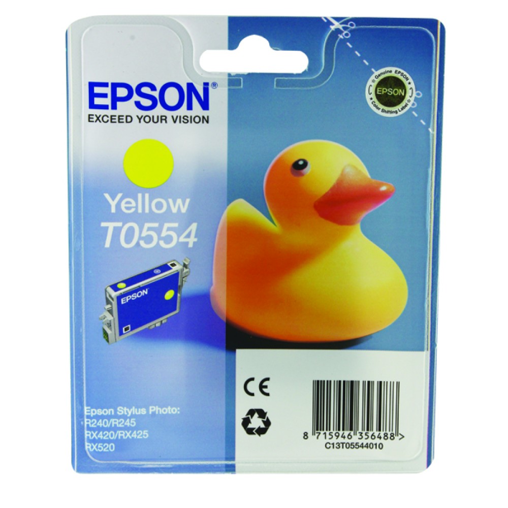 Epson T0554 Yellow Inkjet Cartridge C13T05544010 / T0554