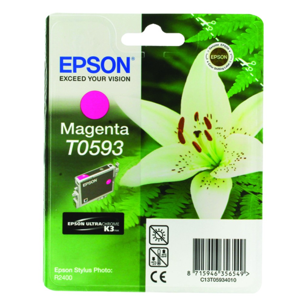 Epson T0593 Magenta Inkjet Cartridge C13T05934010 / T0593
