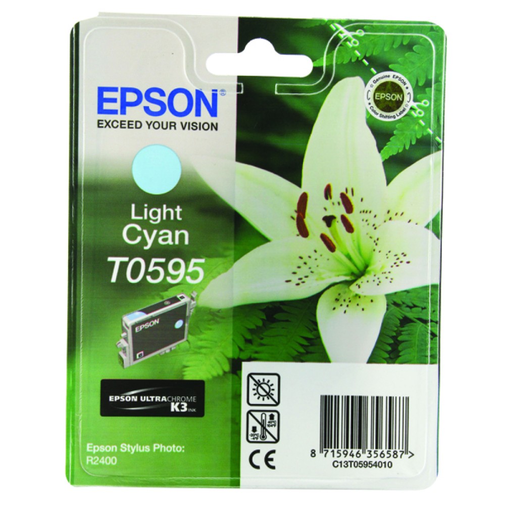 Epson T0595 Light Cyan Inkjet Cartridge C13T05954010 / T0595