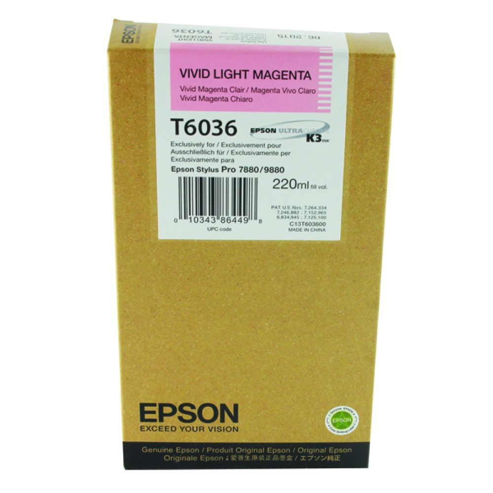 Epson T6036 Light Vivid Magenta Inkjet Cartridge C13T603600 / T6036