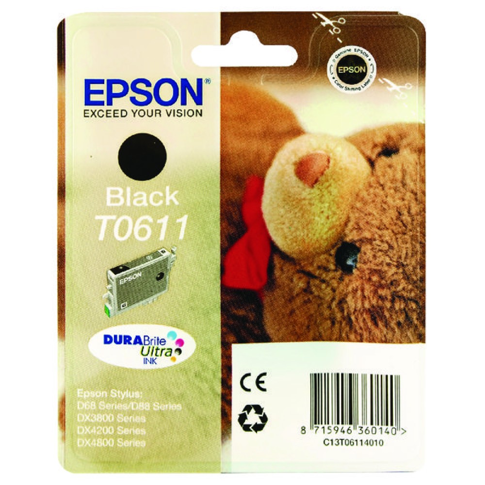 Epson T0611 Black Inkjet Cartridge C13T06114010 / T0611