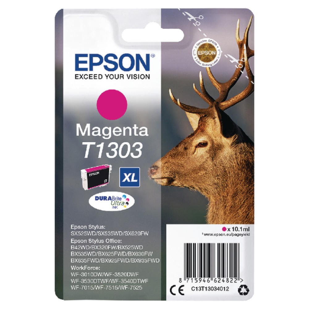Epson T1303 XHY Magenta Ink Cartridge C13T13034012
