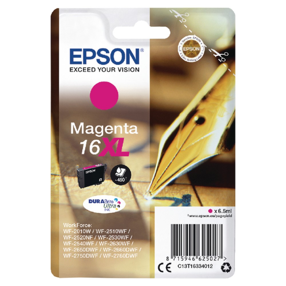 Epson 16XL Magenta Inkjet Cartridge C13T16334012