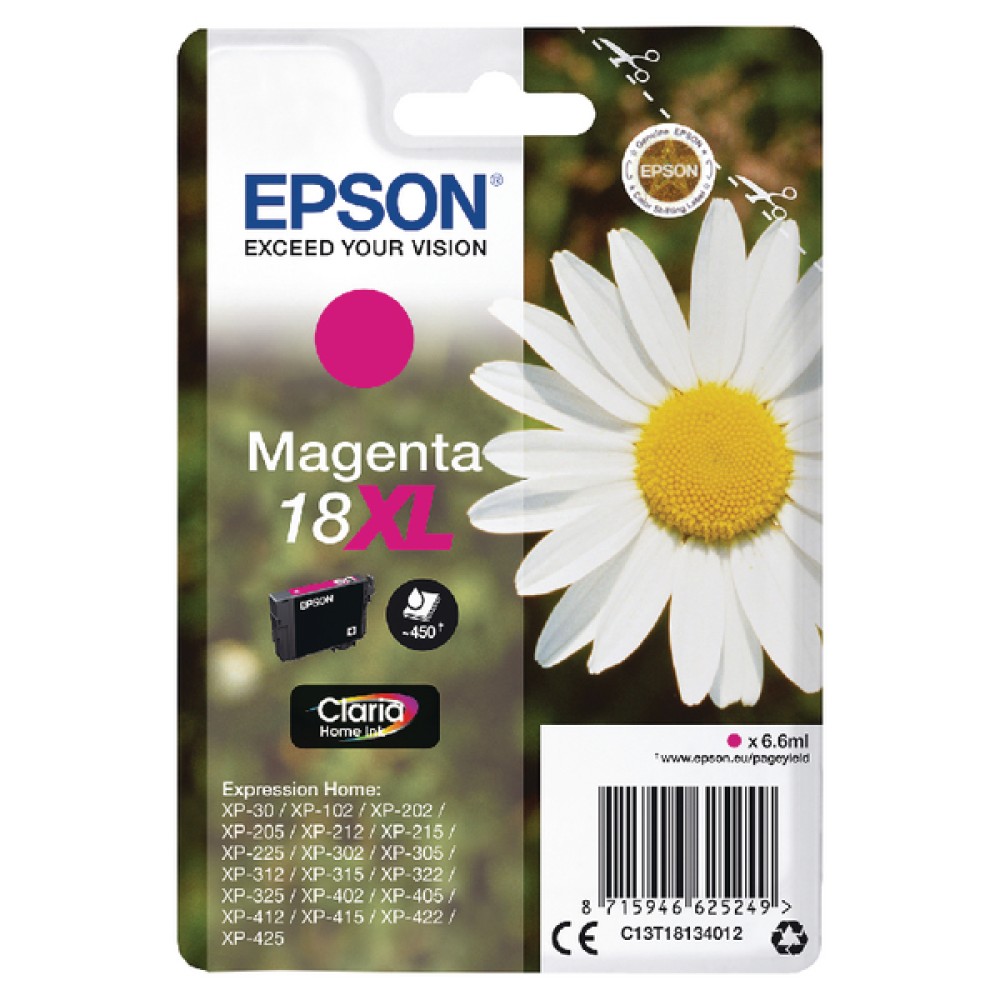 Epson 18XL Magenta Inkjet Cartridge C13T18134012