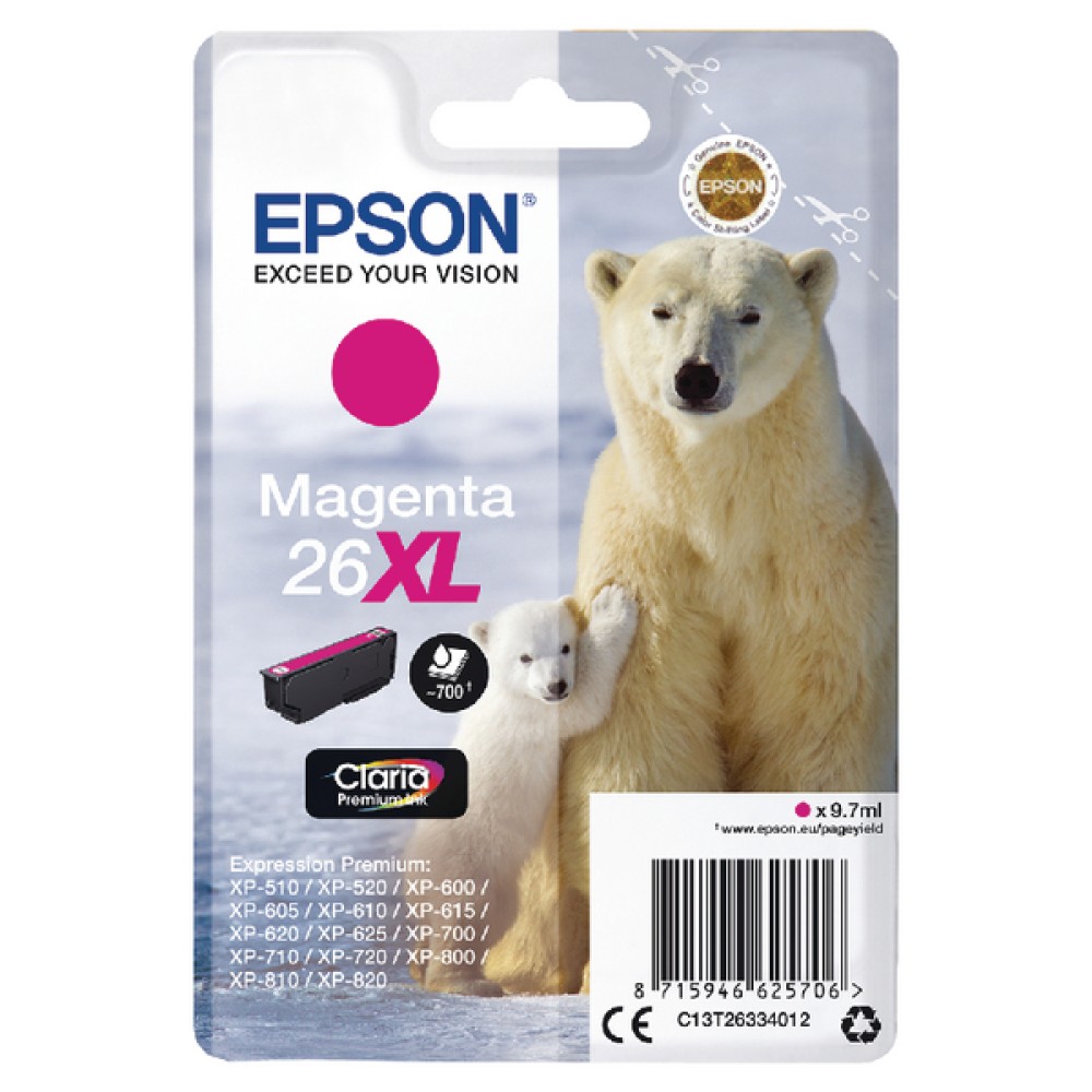 Epson 26XL Magenta Inkjet Cartridge C13T26334012
