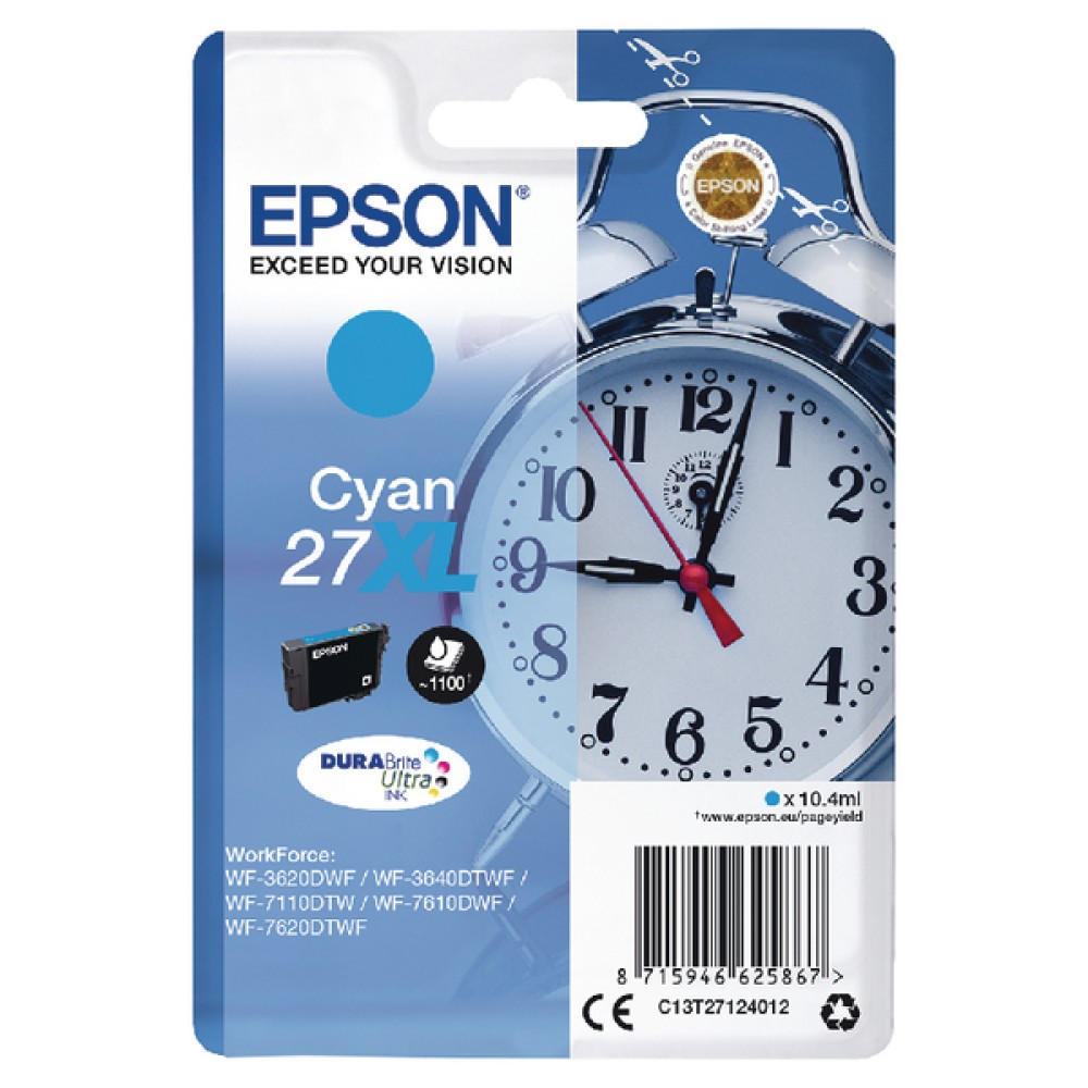 Epson 27XL Cyan Inkjet Cartridge C13T27124012