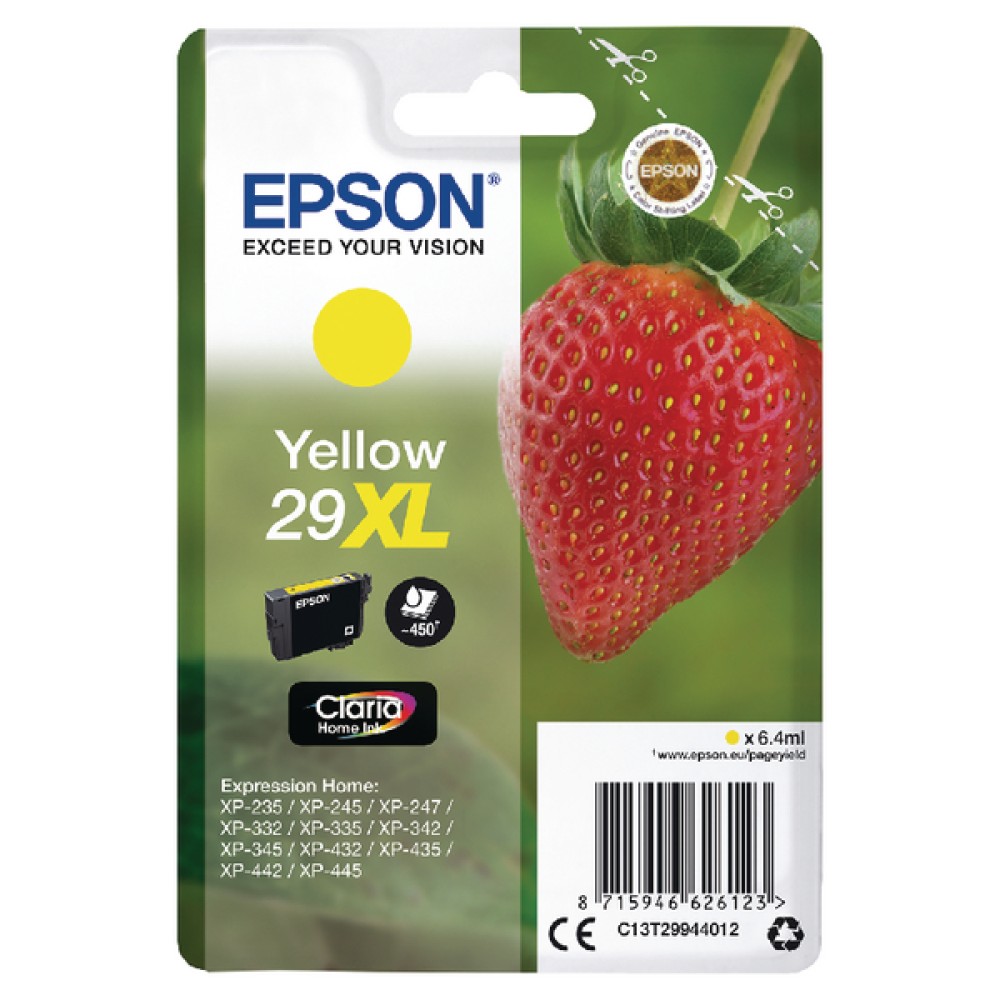 Epson 29XL Yellow Inkjet Cartridge C13T29944012