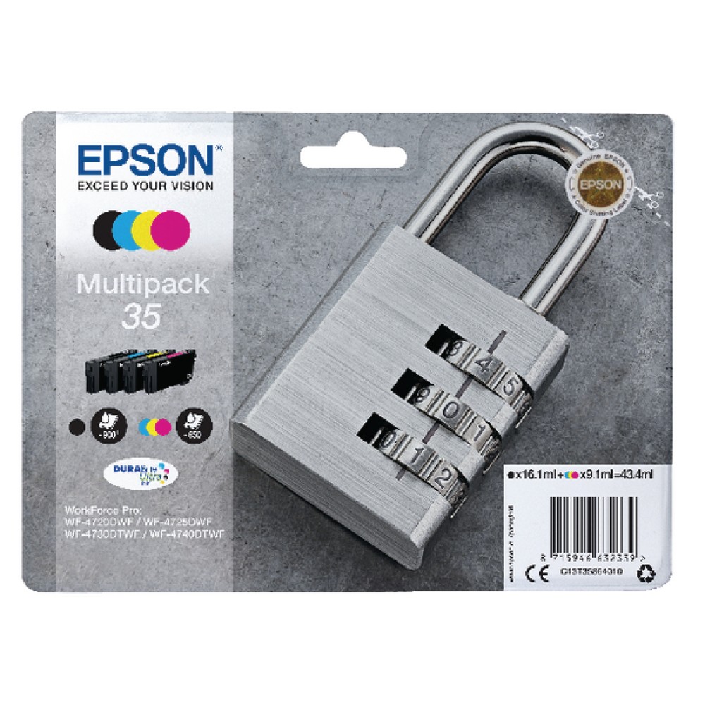 Epson Singlepack 4 Colour 35 DURABrite Ultra Ink C13T35864010