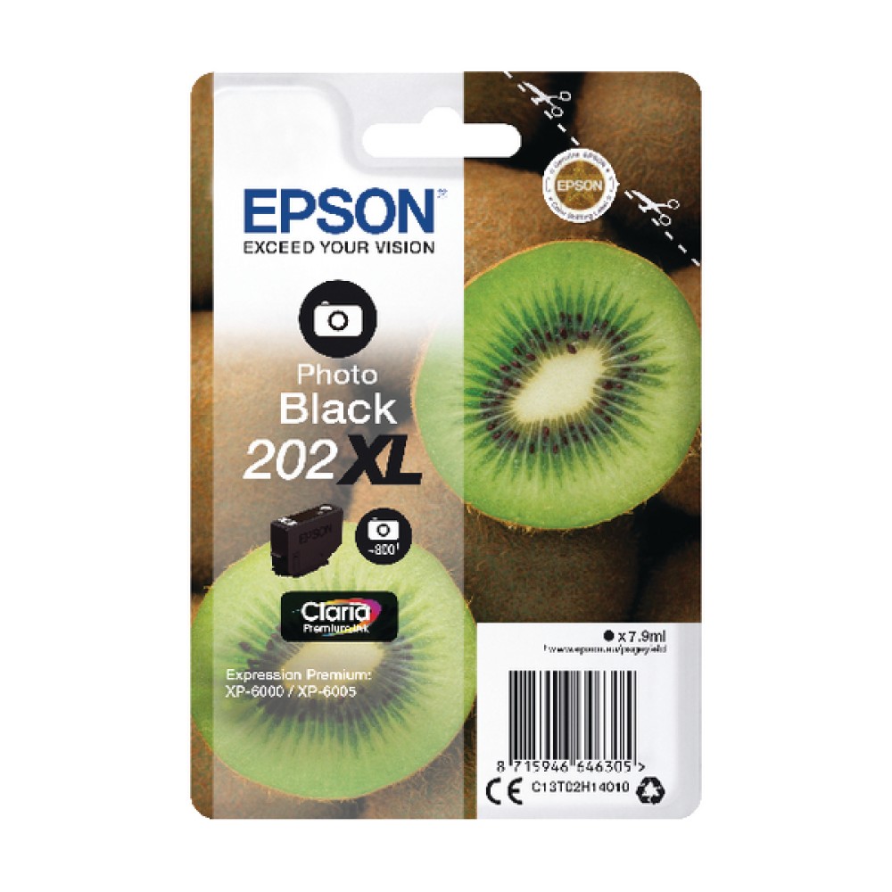 Epson 202XL Photo Black Inkjet Cartridge C13T02H14010