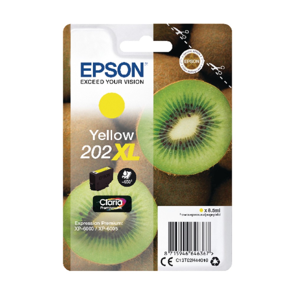 Epson 202XL Yellow Inkjet Cartridge C13T02H44010