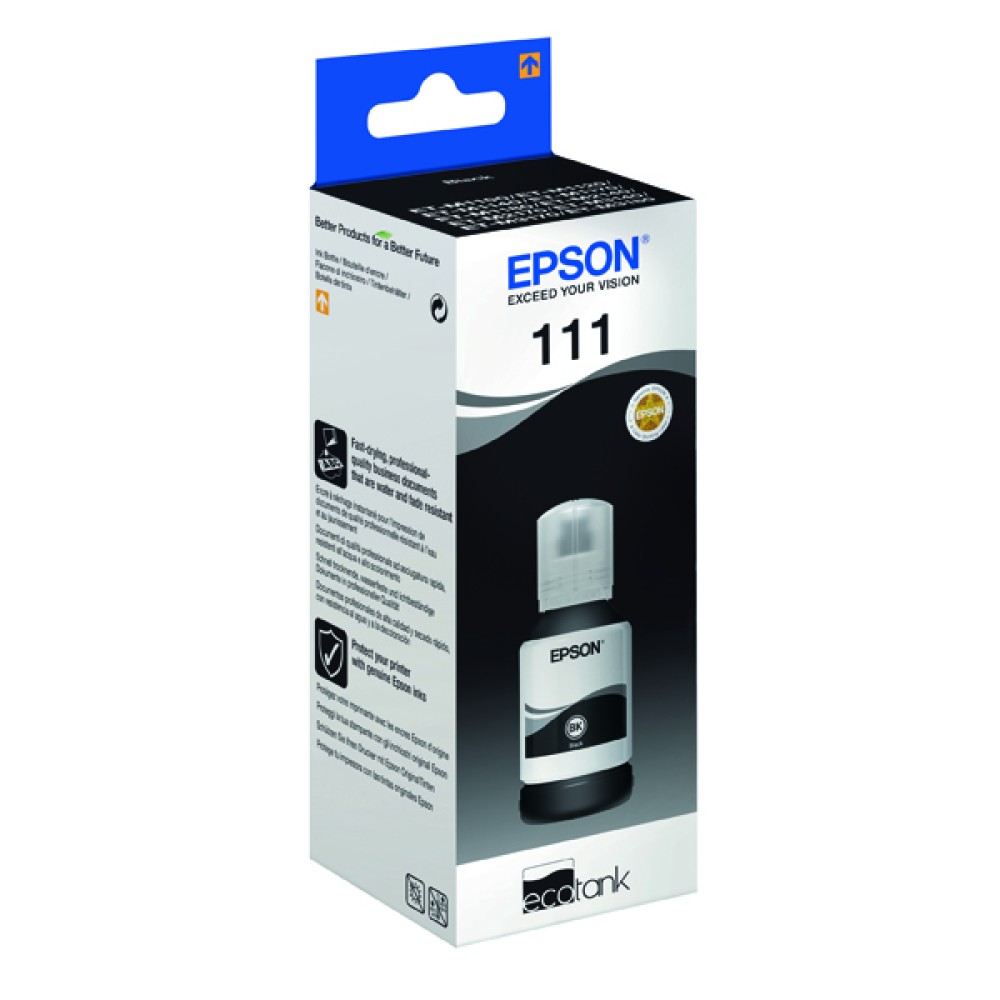 Epson 111 EcoTank Pigment Ink Bottle Black C13T03M140