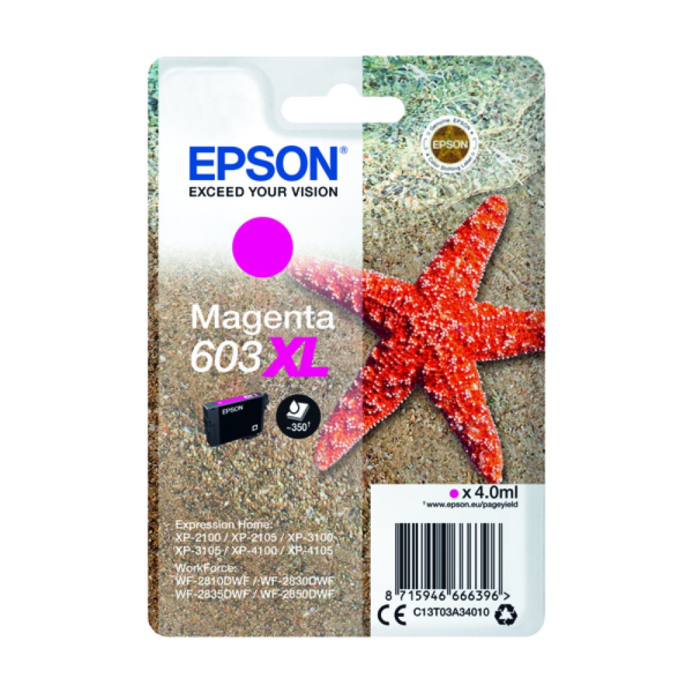 Epson Starfish 603XL Magenta Ink Cartridge C13T03A34010